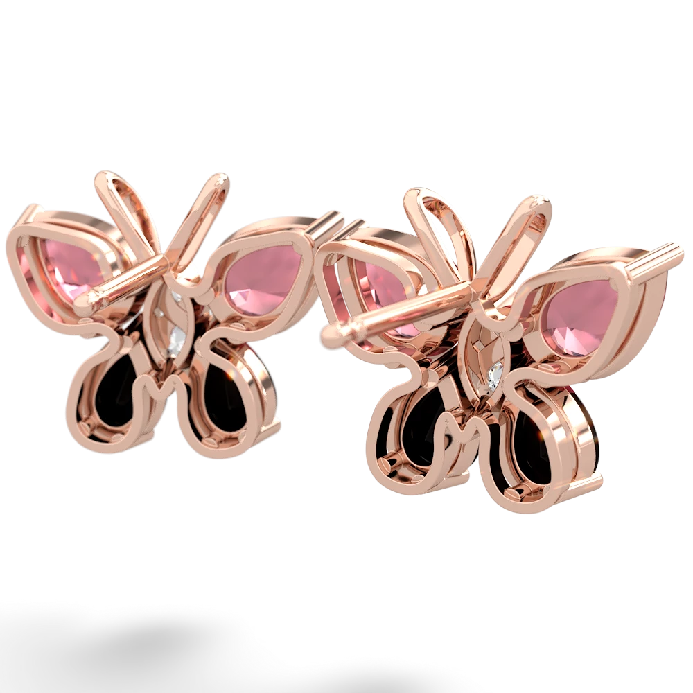 Pink Tourmaline Butterfly 14K Rose Gold earrings E2215