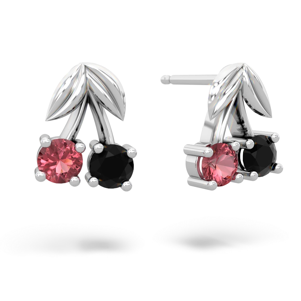 Pink Tourmaline Sweet Cherries 14K White Gold earrings E7001