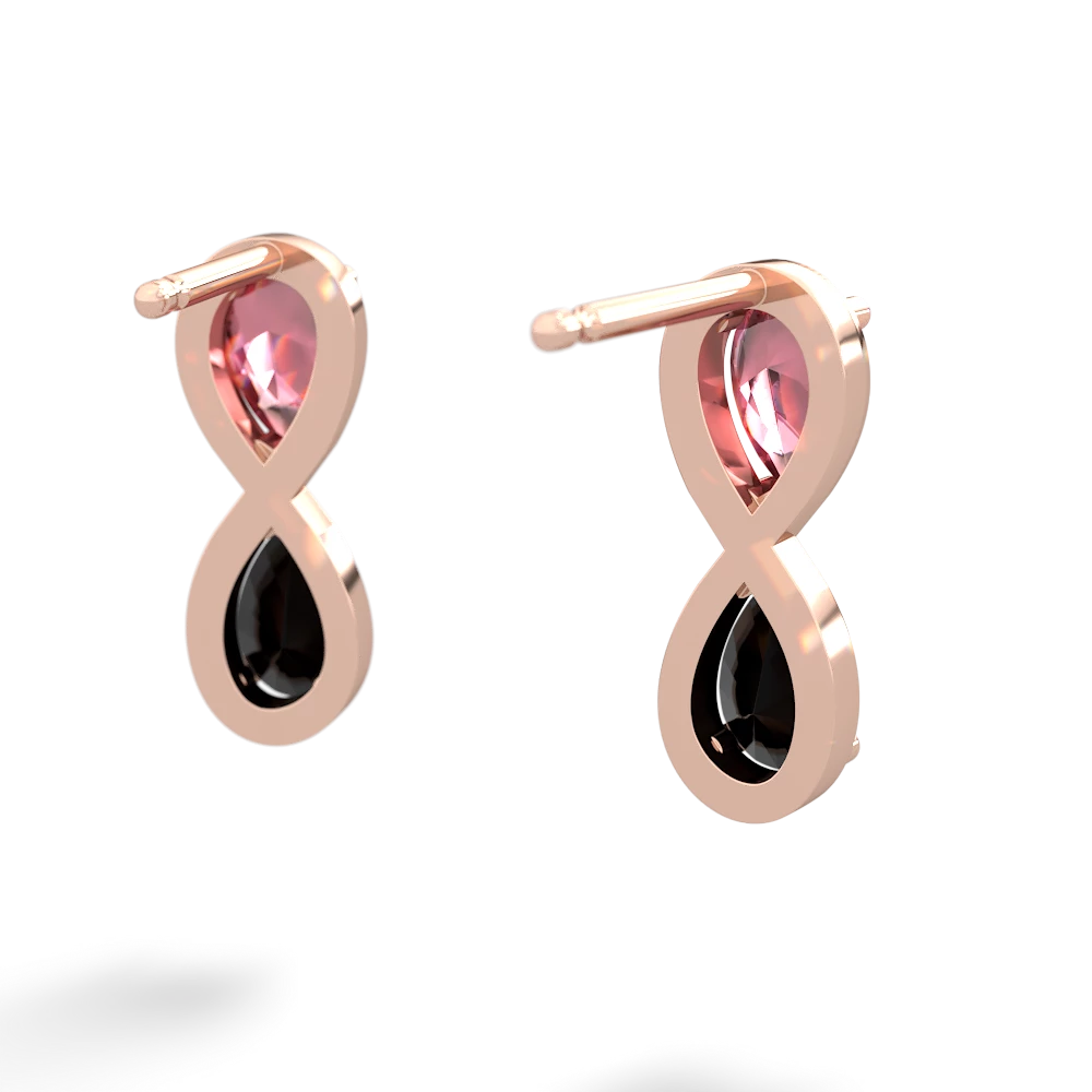 Pink Tourmaline Infinity 14K Rose Gold earrings E5050