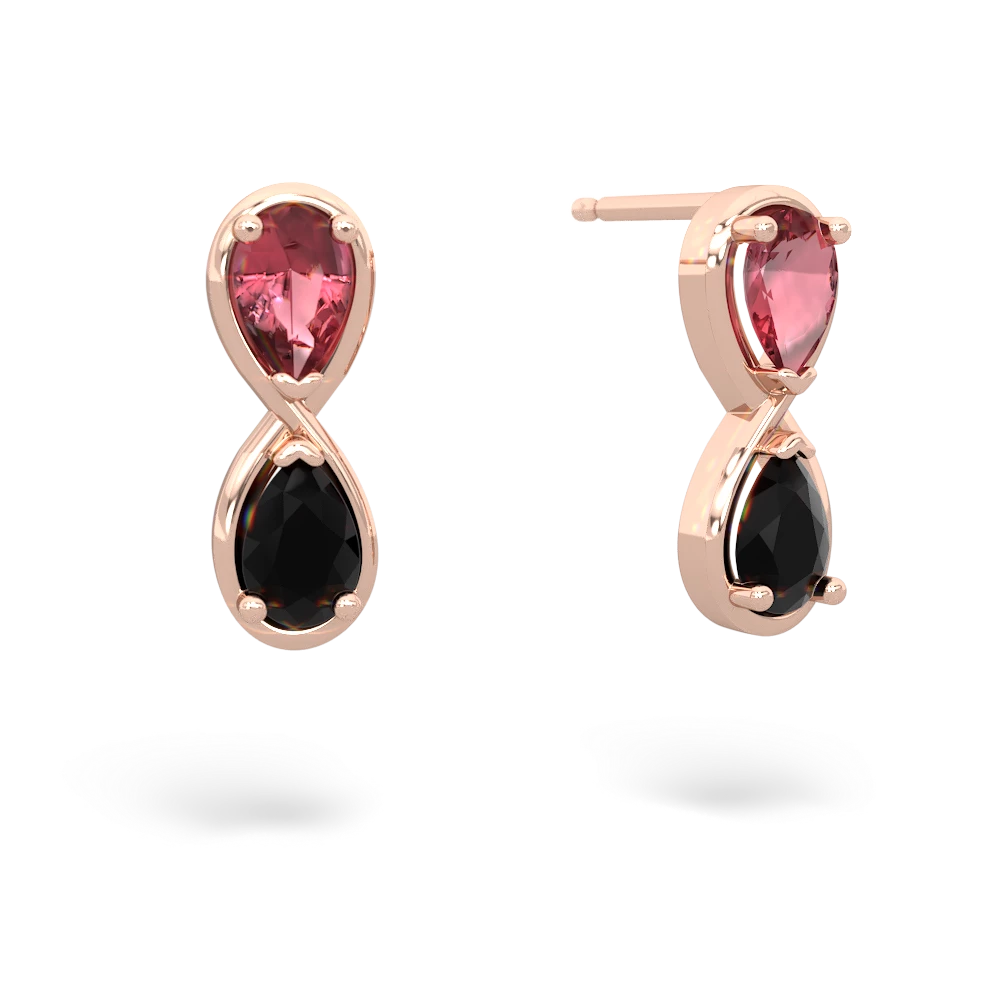 Pink Tourmaline Infinity 14K Rose Gold earrings E5050