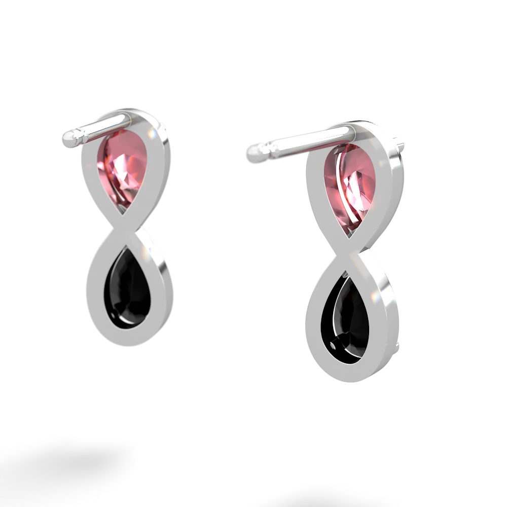 Pink Tourmaline Infinity 14K White Gold earrings E5050