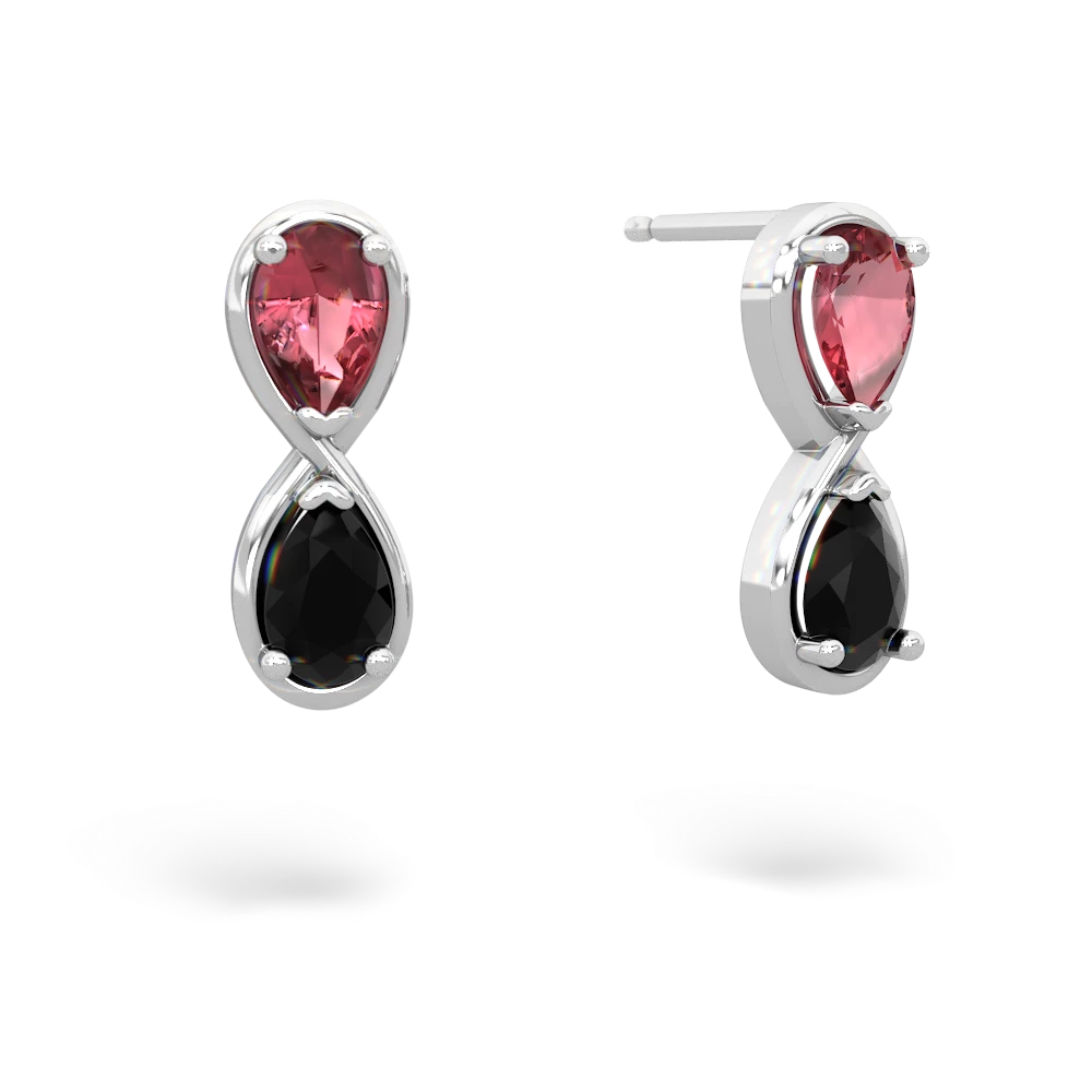 Pink Tourmaline Infinity 14K White Gold earrings E5050