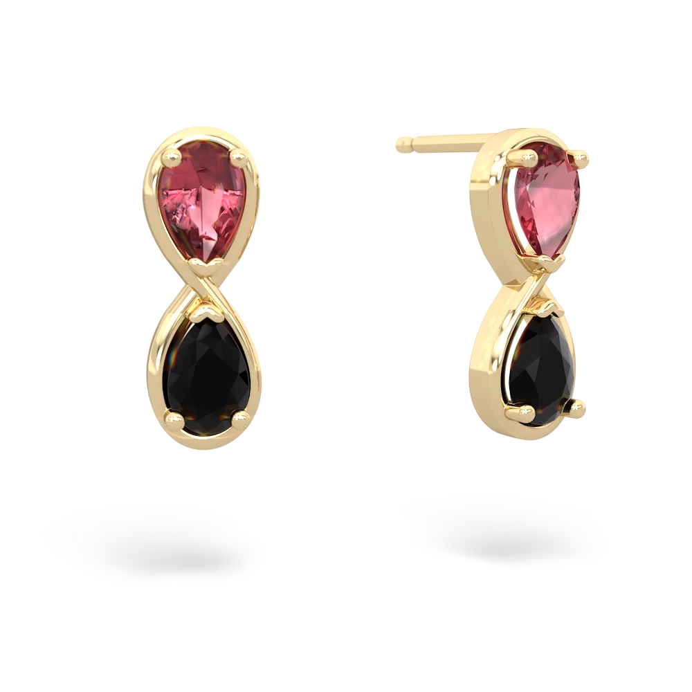 Pink Tourmaline Infinity 14K Yellow Gold earrings E5050