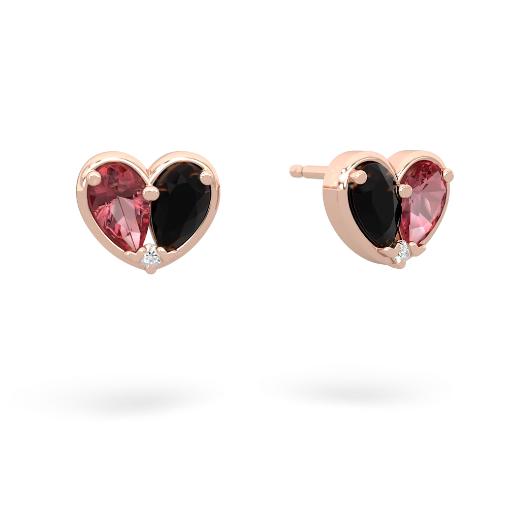 Pink Tourmaline 'Our Heart' 14K Rose Gold earrings E5072