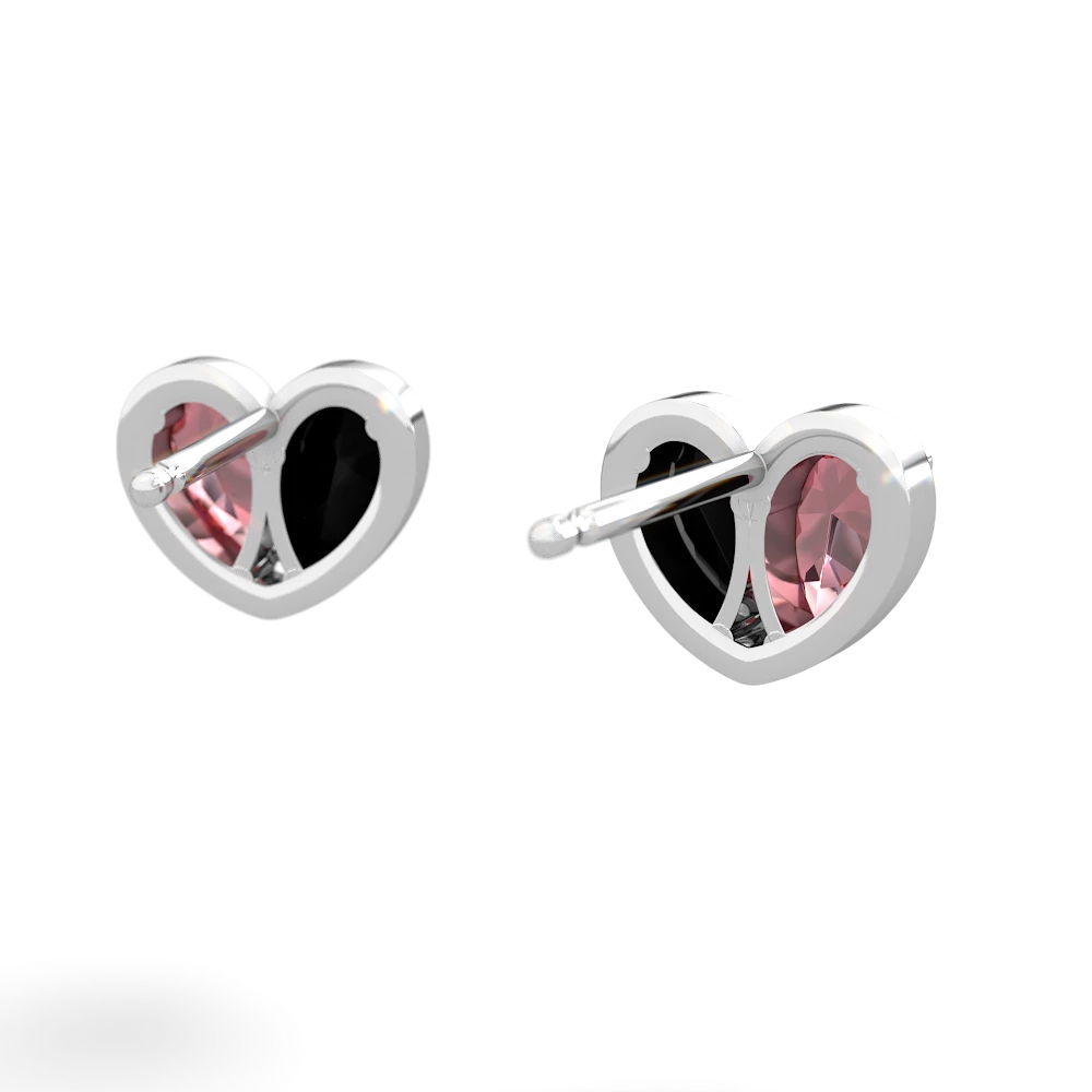 Pink Tourmaline 'Our Heart' 14K White Gold earrings E5072