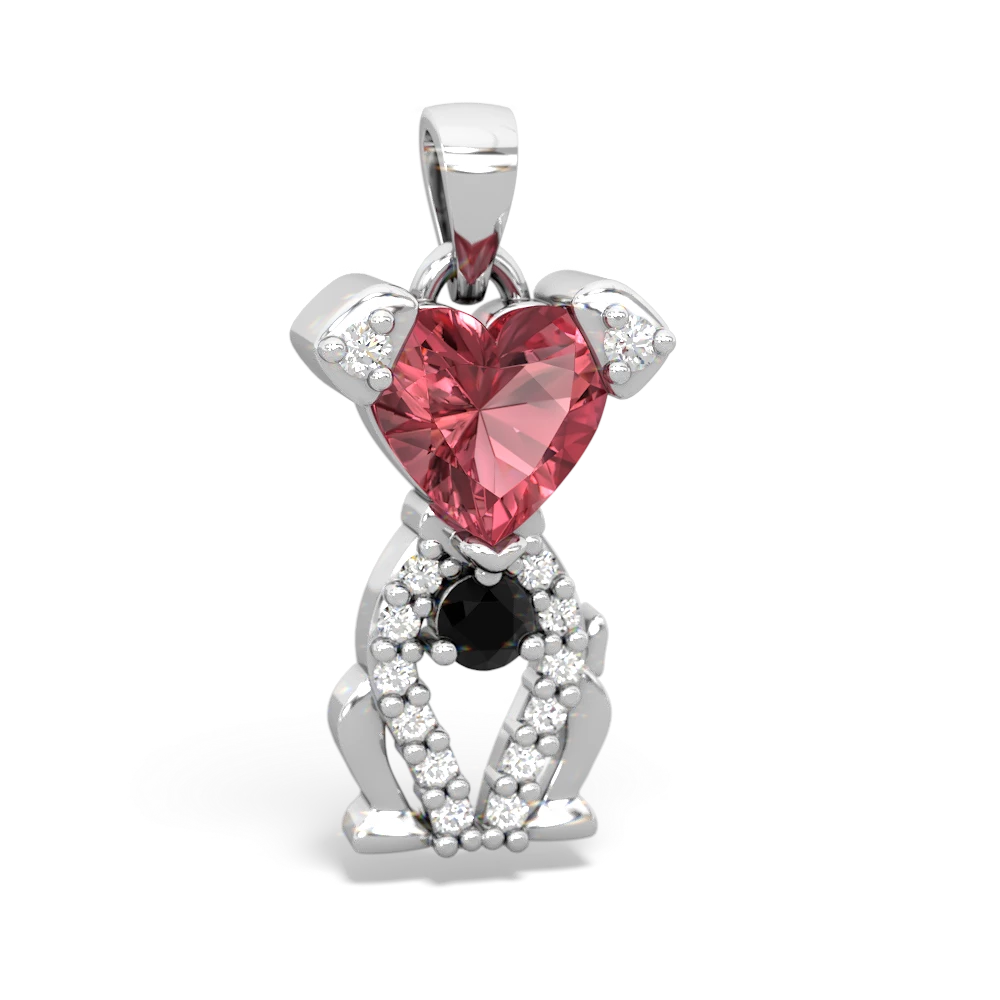 Pink Tourmaline Puppy Love 14K White Gold pendant P5800