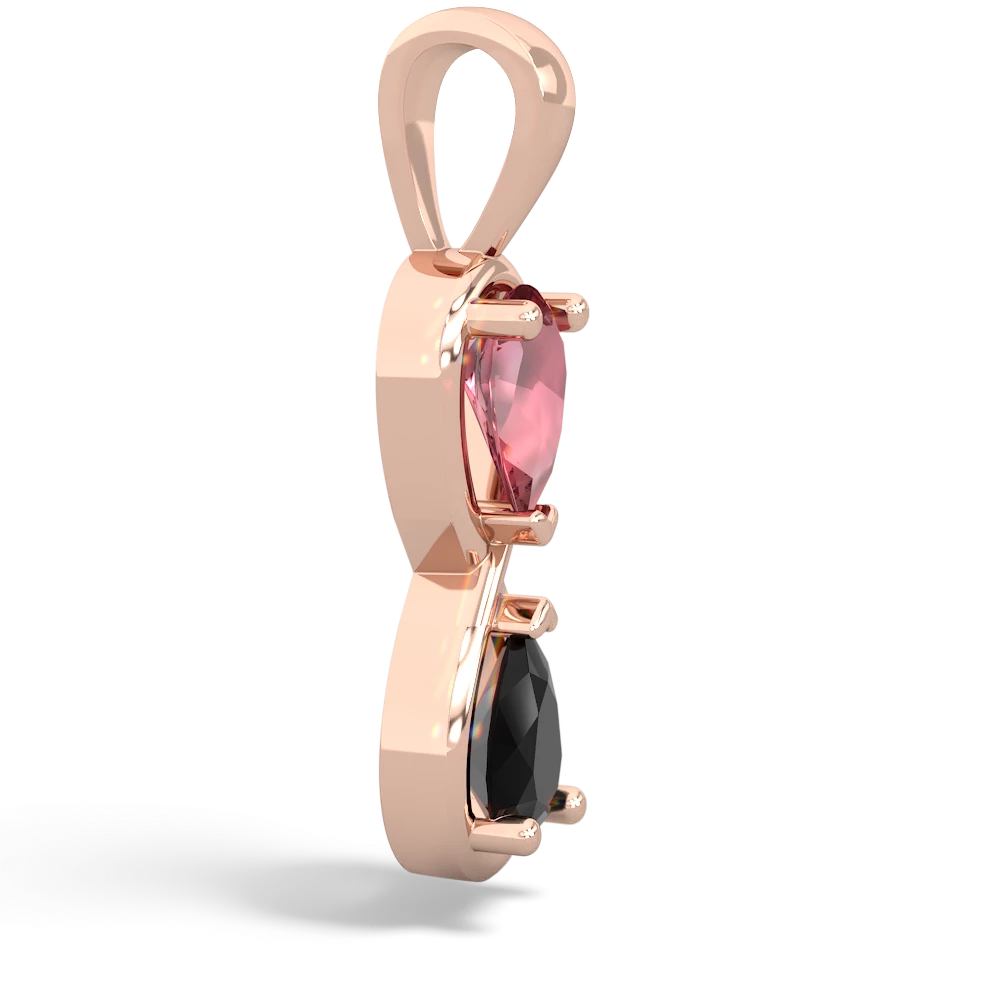 Pink Tourmaline Infinity 14K Rose Gold pendant P5050