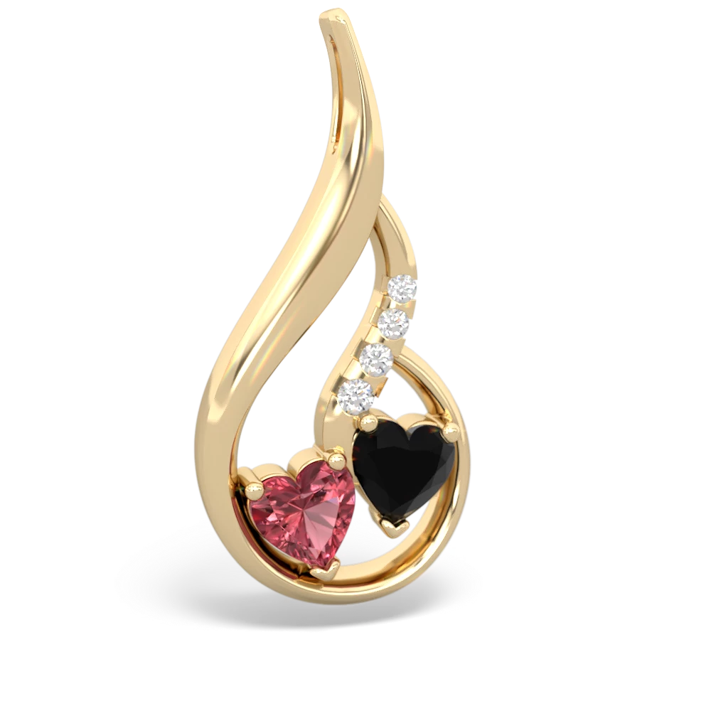 Pink Tourmaline Keepsake Curves 14K Yellow Gold pendant P5450