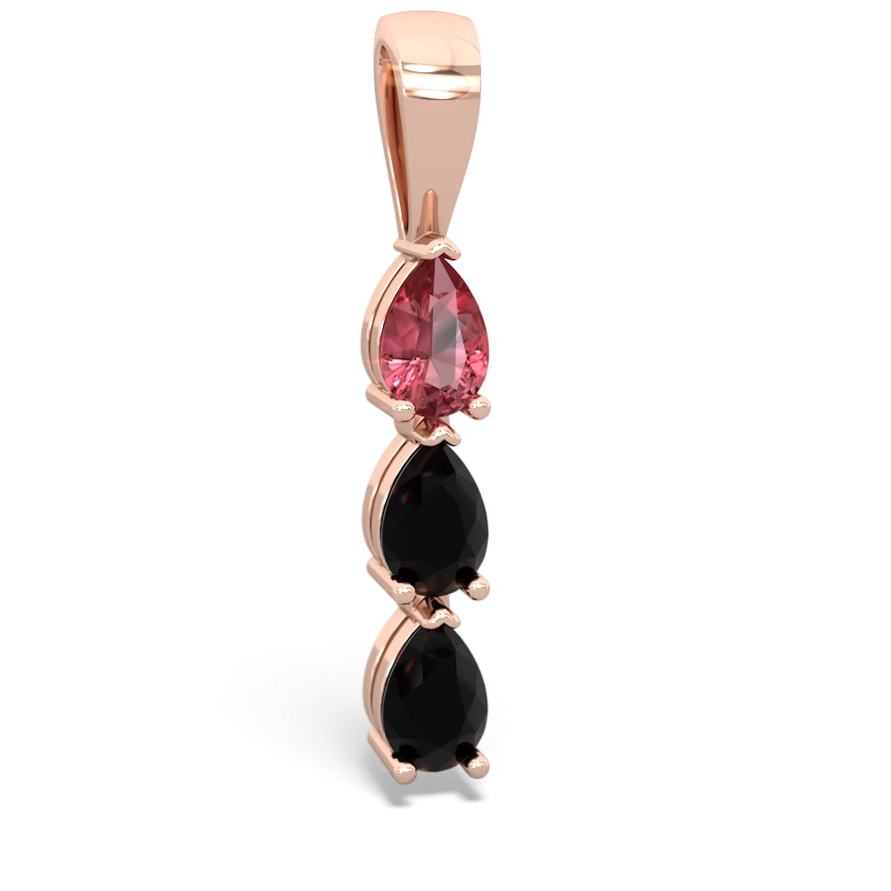 Pink Tourmaline Dew Drops 14K Rose Gold pendant P2251