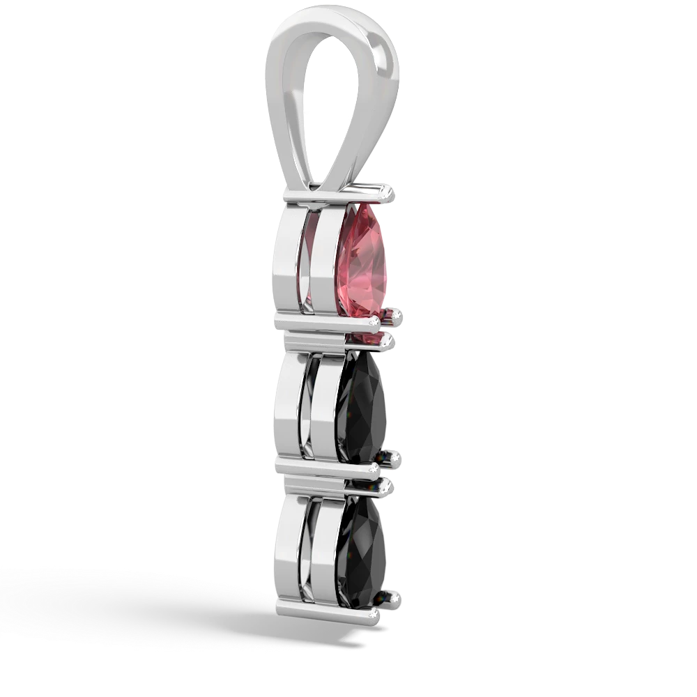 Pink Tourmaline Dew Drops 14K White Gold pendant P2251