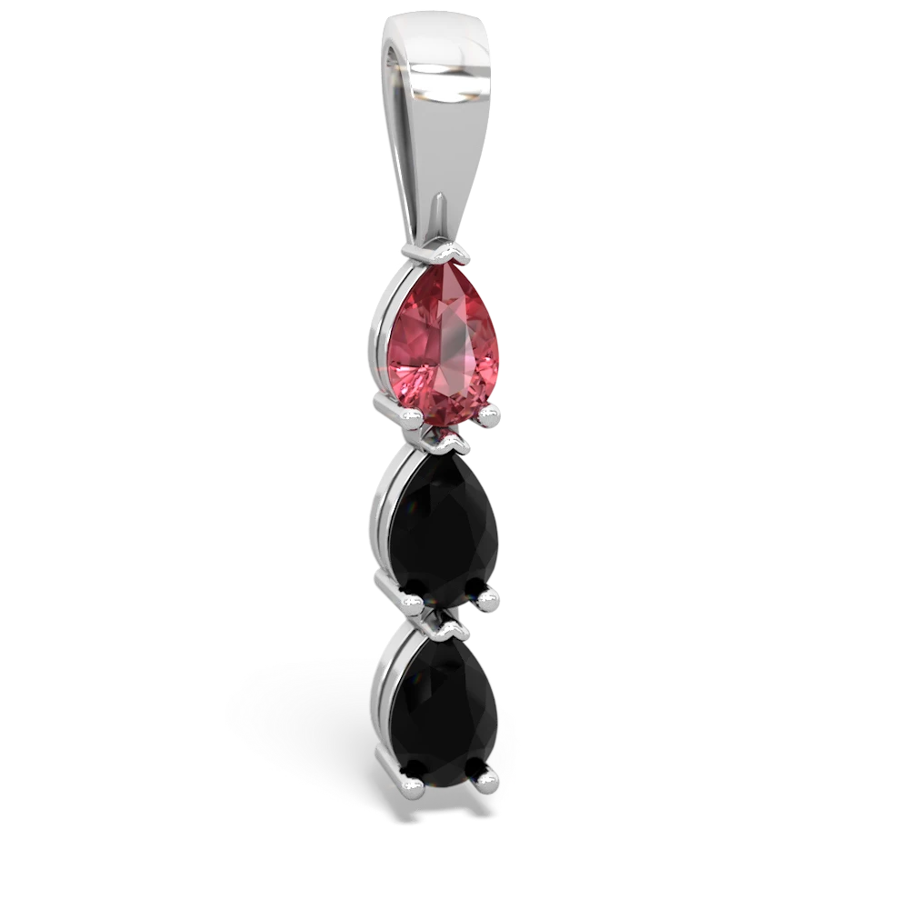 Pink Tourmaline Dew Drops 14K White Gold pendant P2251