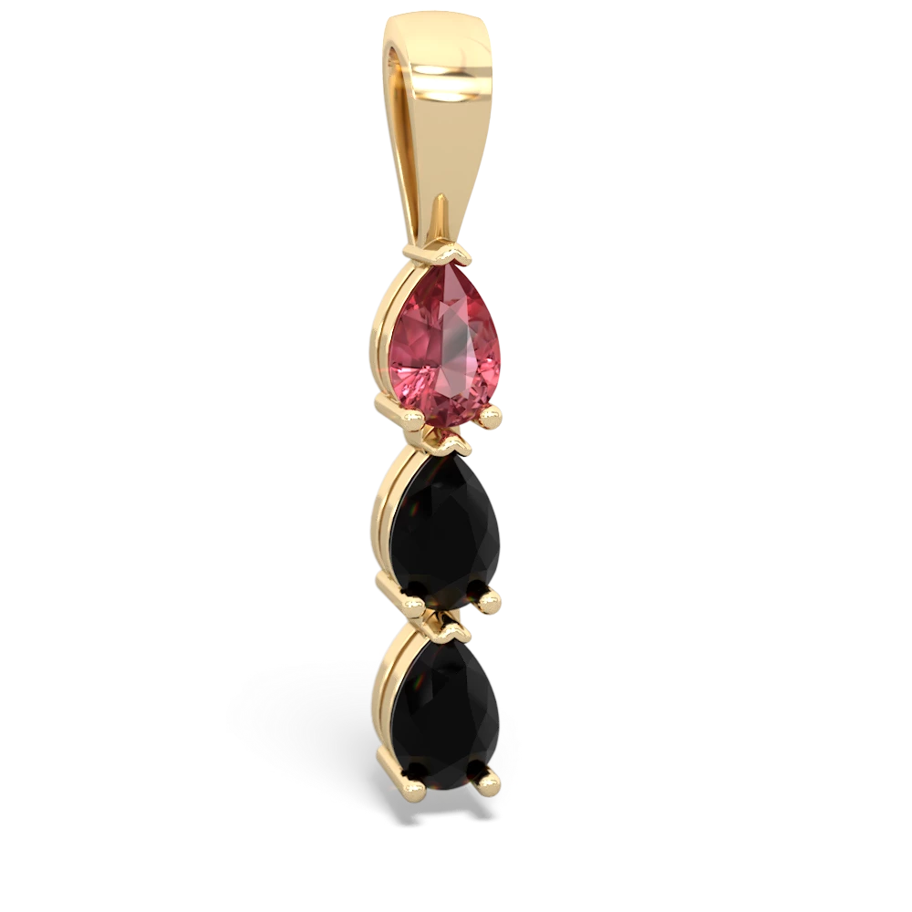 Pink Tourmaline Dew Drops 14K Yellow Gold pendant P2251