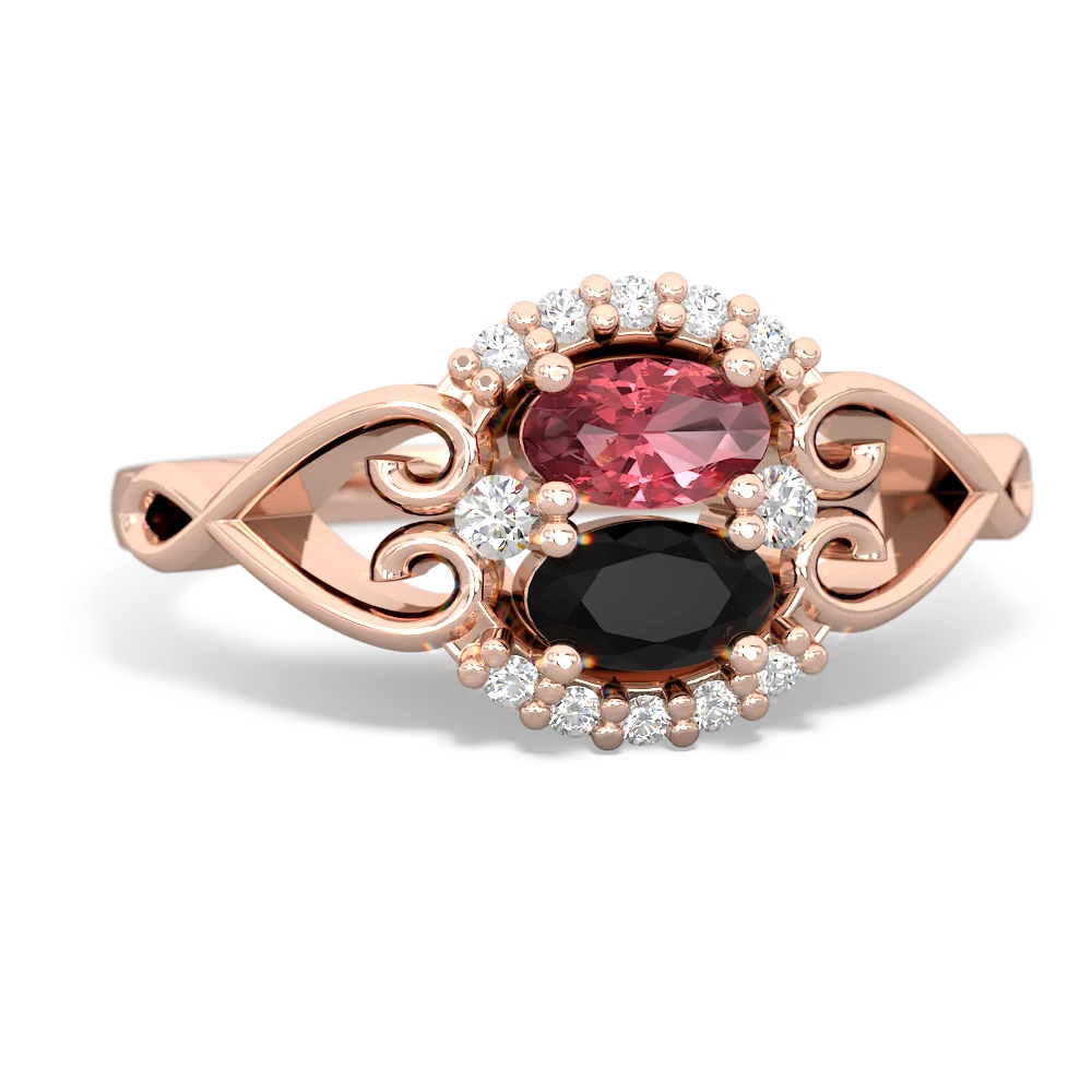 Pink Tourmaline Love Nest 14K Rose Gold ring R5860