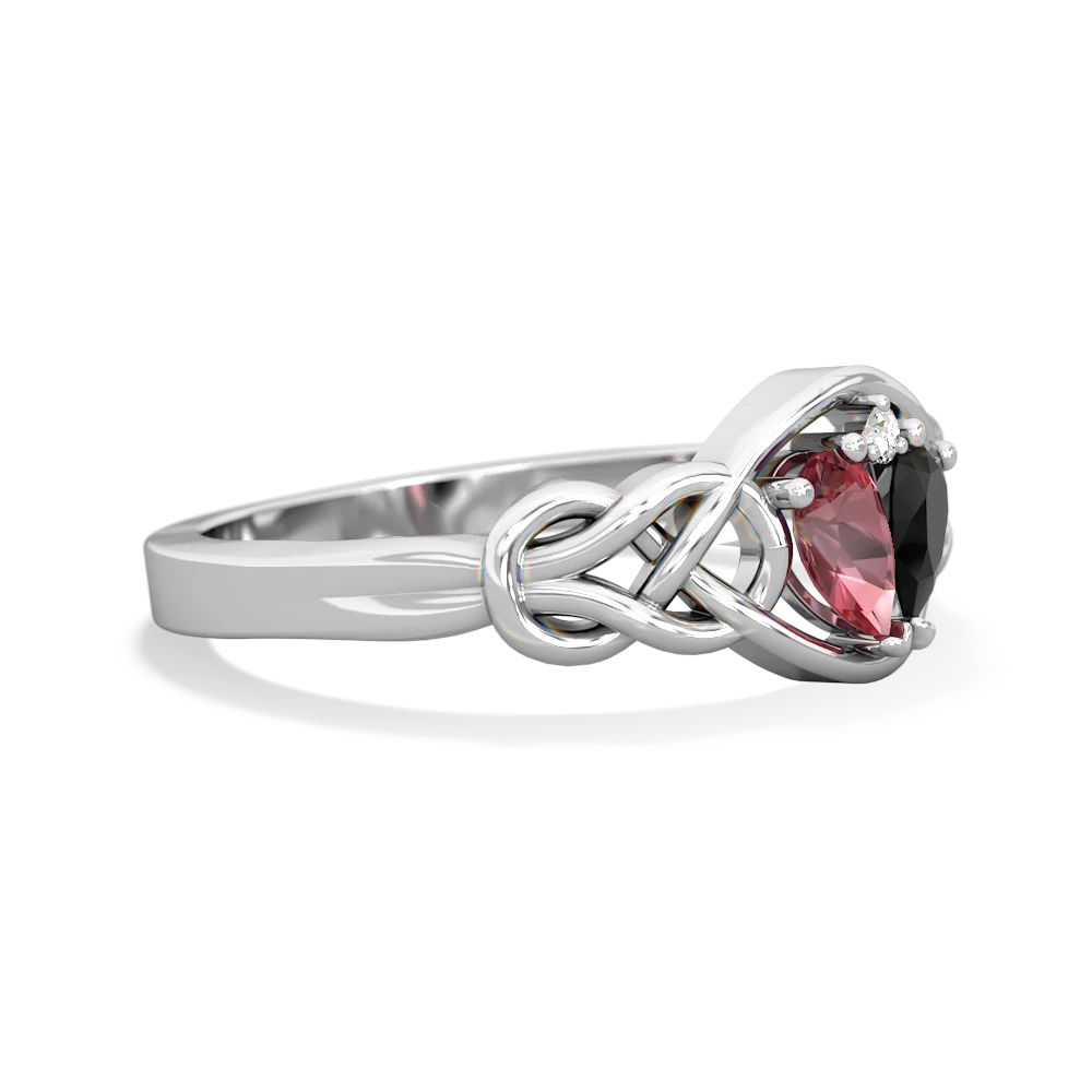Pink Tourmaline Celtic Love Knot 14K White Gold ring R5420