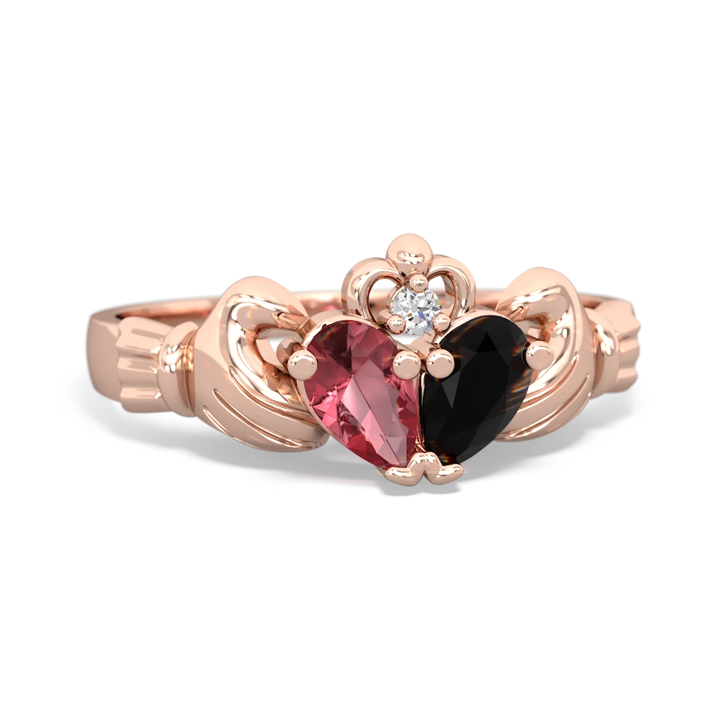 Pink Tourmaline 'Our Heart' Claddagh 14K Rose Gold ring R2388