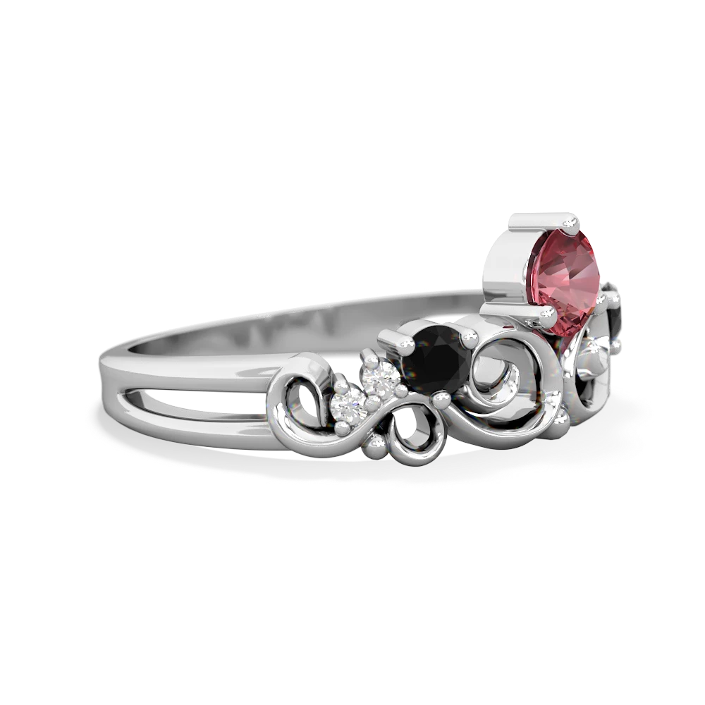 Pink Tourmaline Crown Keepsake 14K White Gold ring R5740