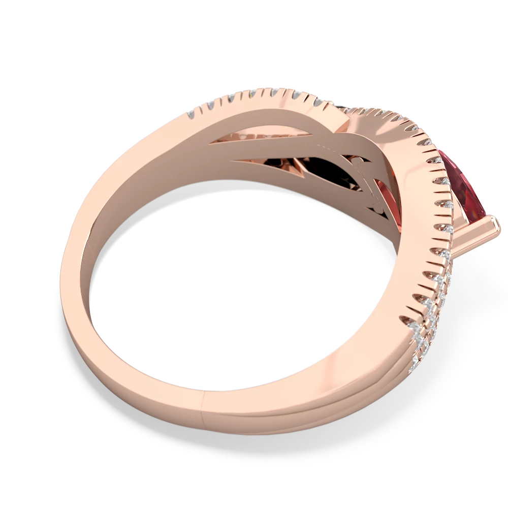 Pink Tourmaline Diamond Rivers 14K Rose Gold ring R3070