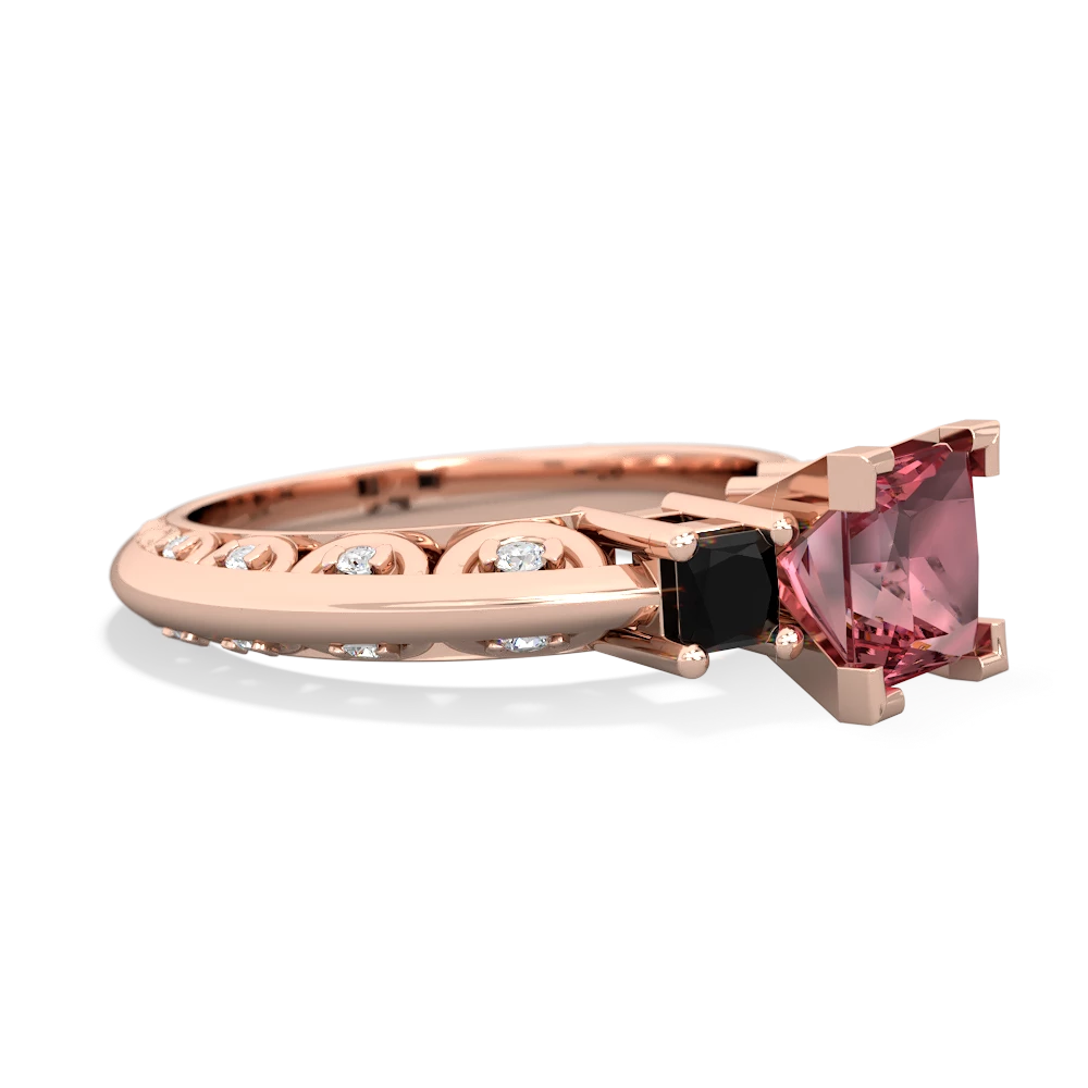 Pink Tourmaline Eternal Embrace Engagement 14K Rose Gold ring C2001