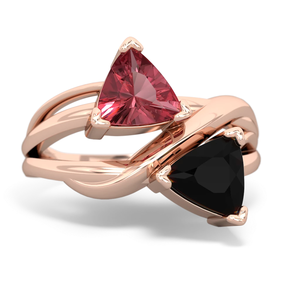 Pink Tourmaline Split Band Swirl 14K Rose Gold ring R2341