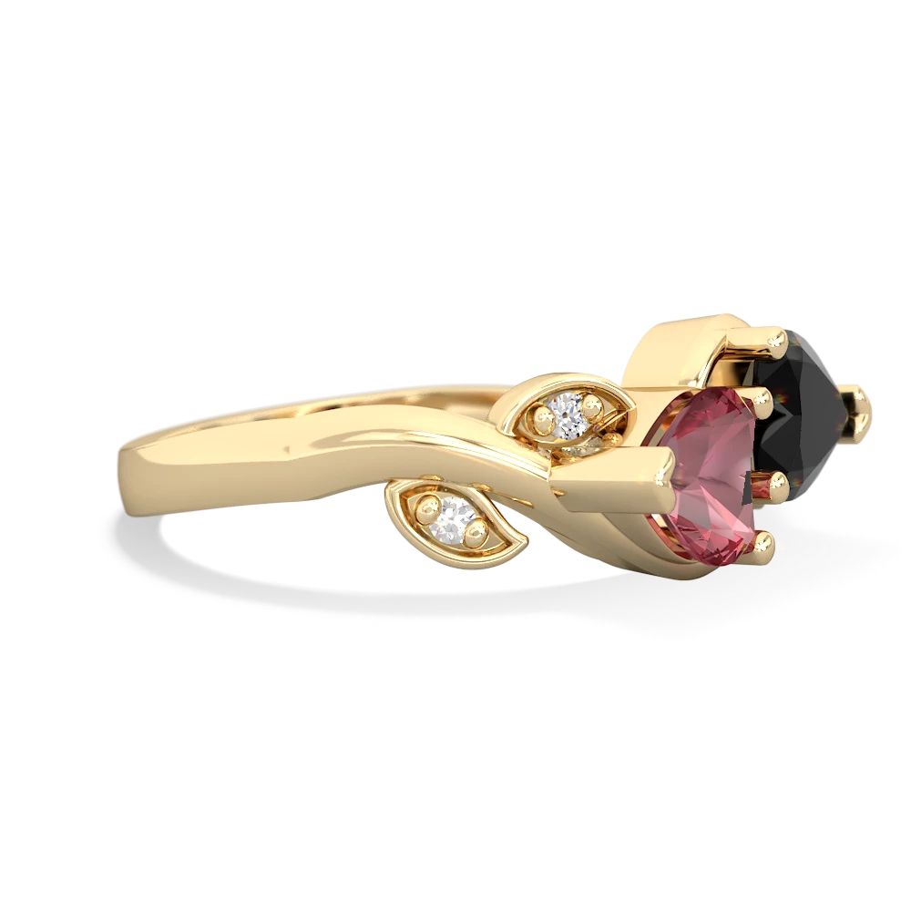 Pink Tourmaline Floral Elegance 14K Yellow Gold ring R5790