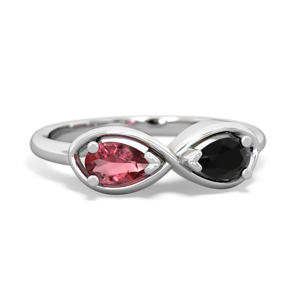 Pink Tourmaline Infinity 14K White Gold ring R5050