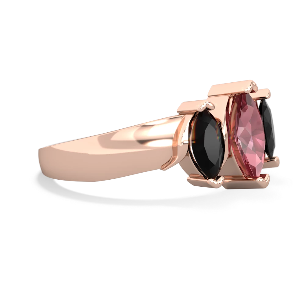 Pink Tourmaline Three Peeks 14K Rose Gold ring R2433