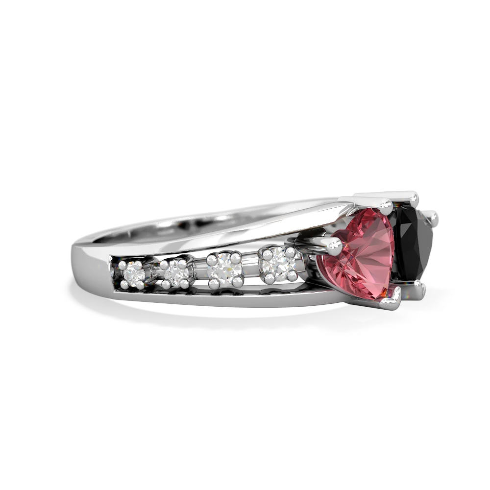 Pink Tourmaline Heart To Heart 14K White Gold ring R3342