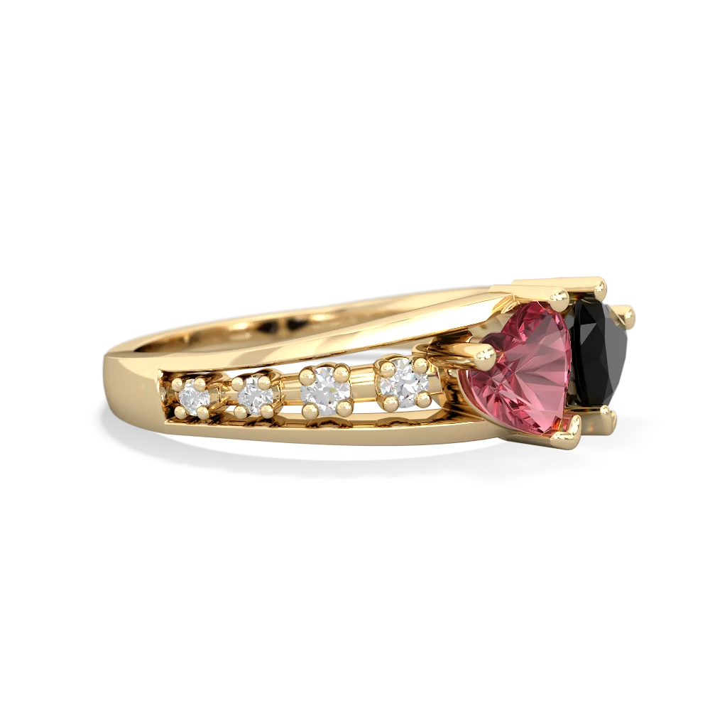 Pink Tourmaline Heart To Heart 14K Yellow Gold ring R3342