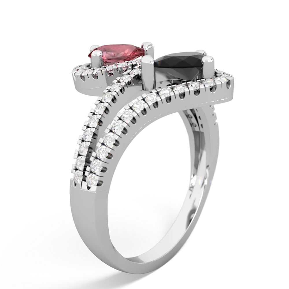 Pink Tourmaline Diamond Dazzler 14K White Gold ring R3000