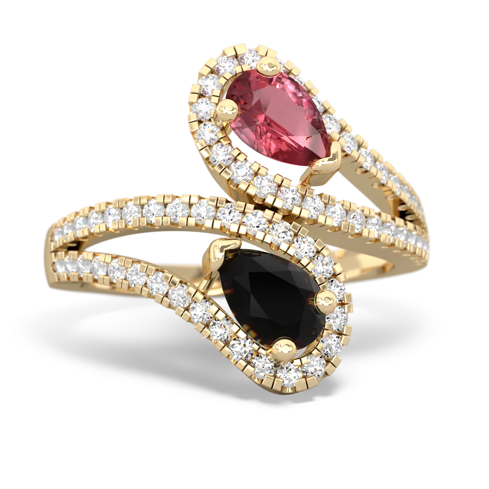 Pink Tourmaline Diamond Dazzler 14K Yellow Gold ring R3000