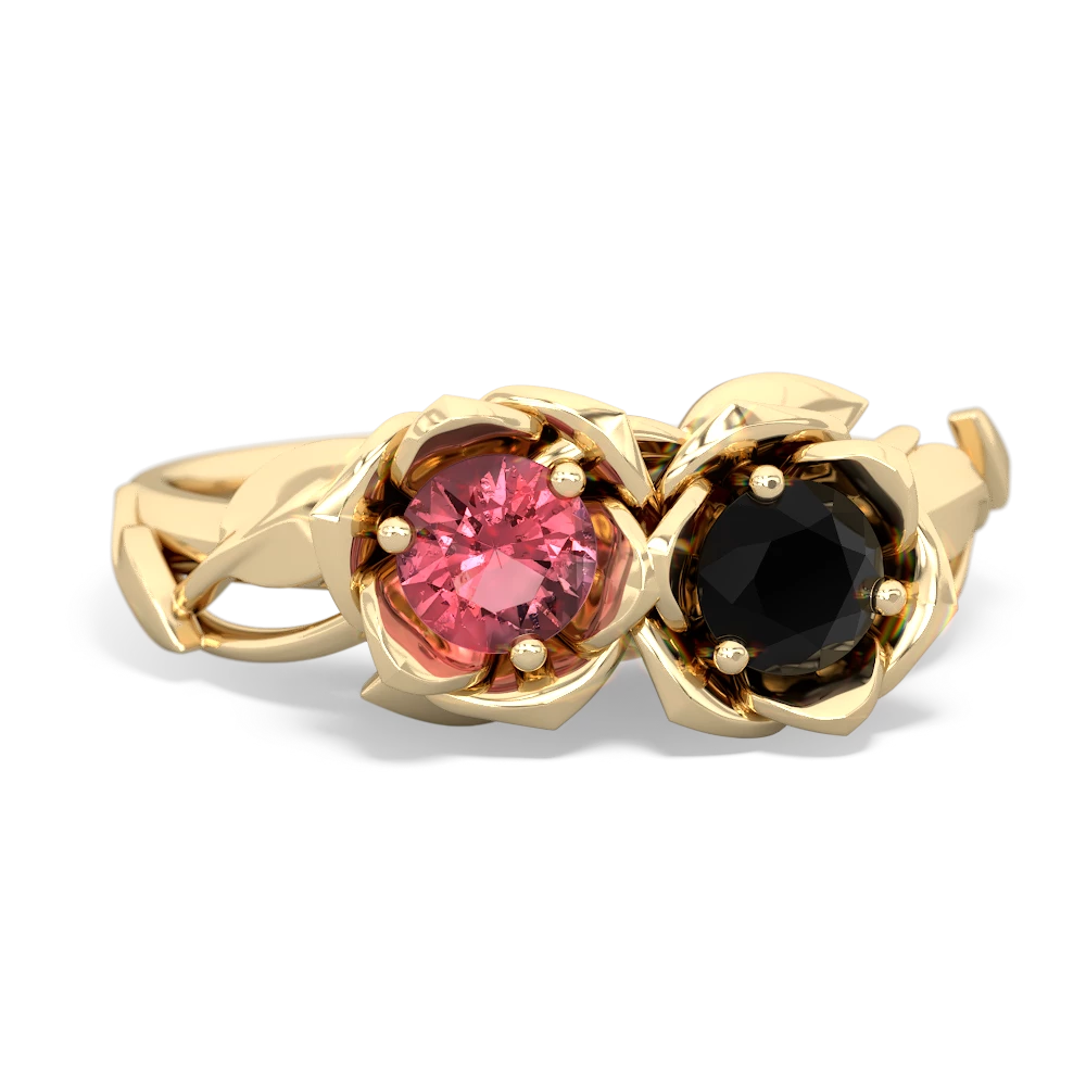 Pink Tourmaline Rose Garden 14K Yellow Gold ring R5510