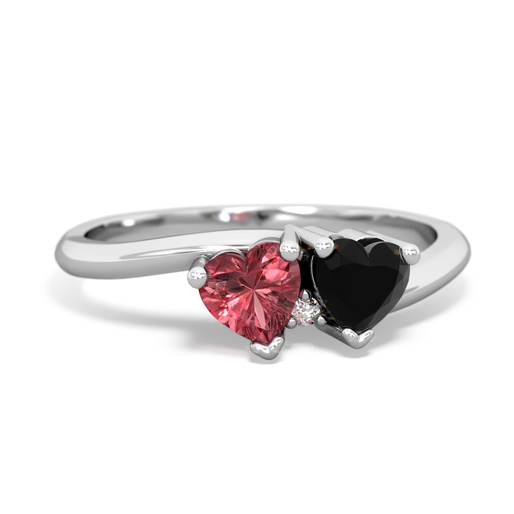 Pink Tourmaline Sweethearts 14K White Gold ring R5260