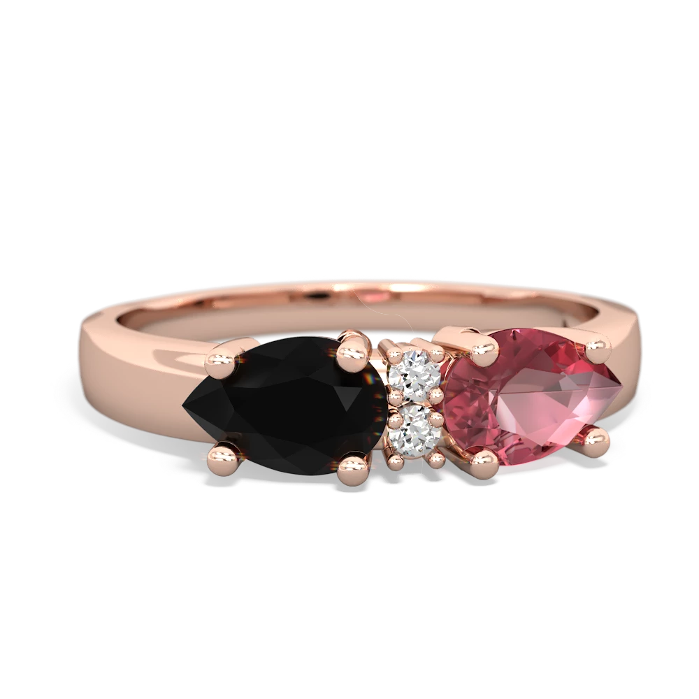 Pink Tourmaline Pear Bowtie 14K Rose Gold ring R0865