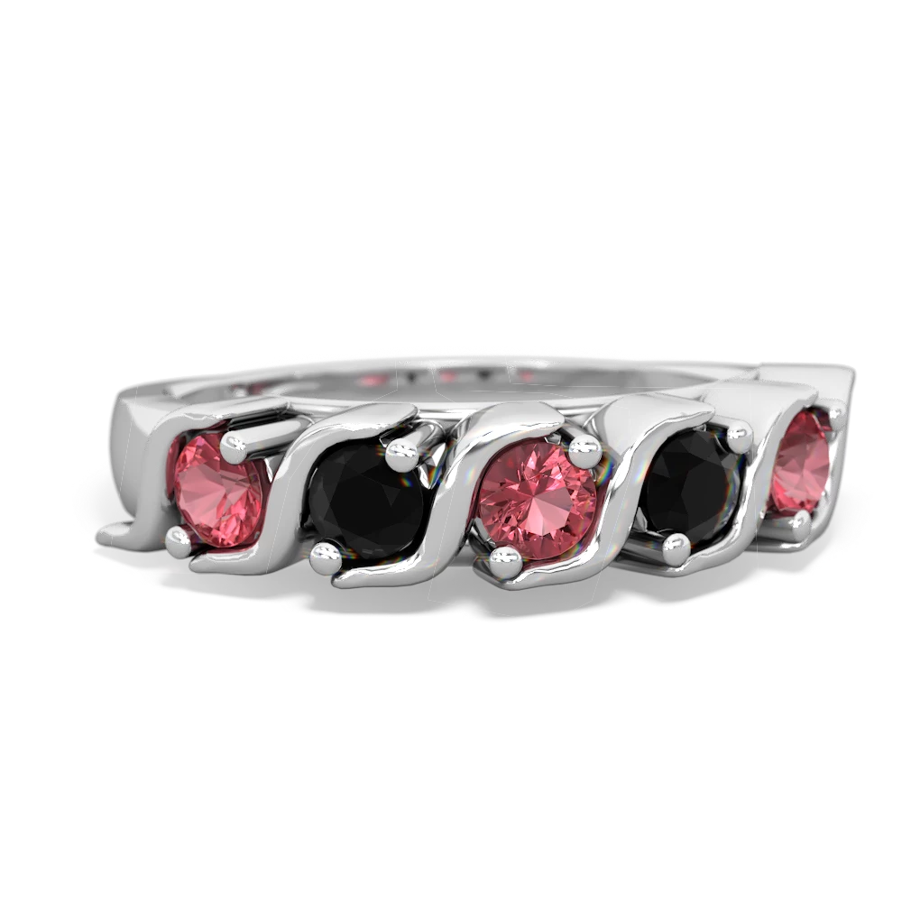 Pink Tourmaline Anniversary Band 14K White Gold ring R2089