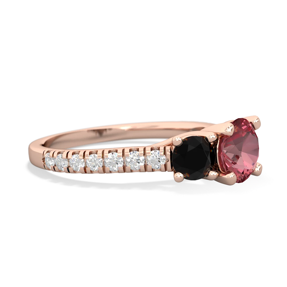 Pink Tourmaline Pave Trellis 14K Rose Gold ring R5500