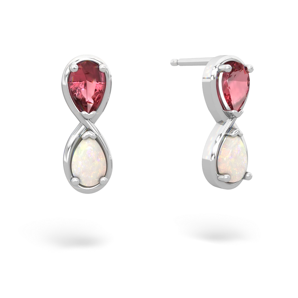 Pink Tourmaline Infinity 14K White Gold earrings E5050