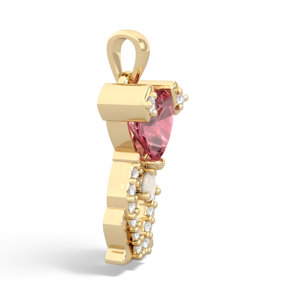 Pink Tourmaline Puppy Love 14K Yellow Gold pendant P5800