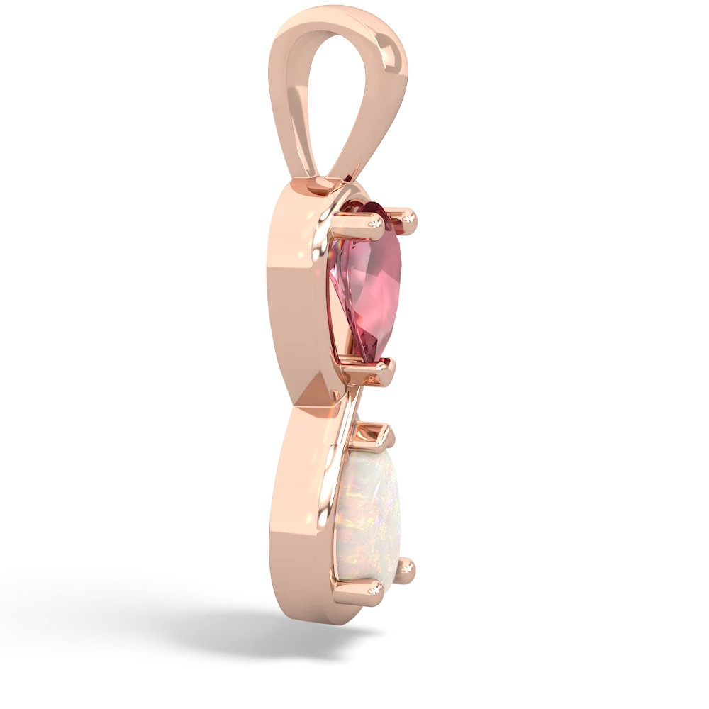 Pink Tourmaline Infinity 14K Rose Gold pendant P5050