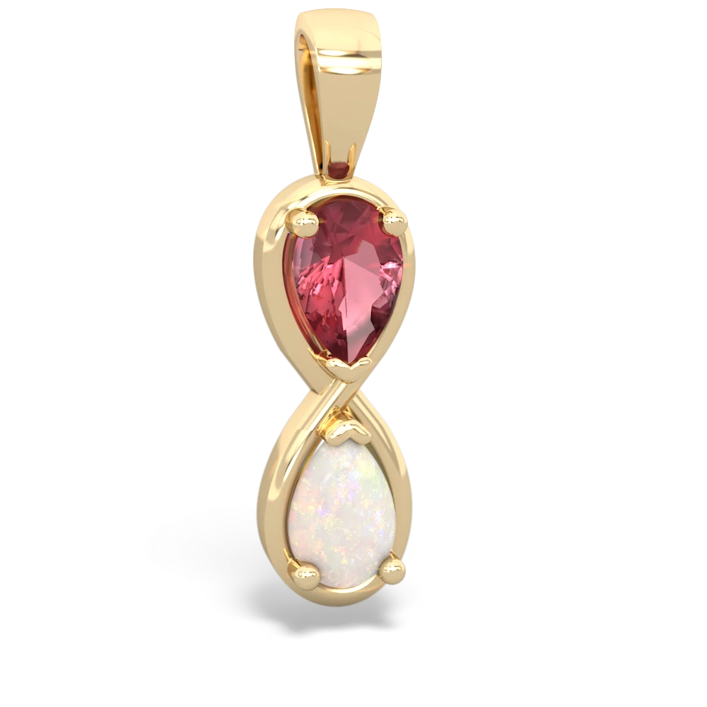 Pink Tourmaline Infinity 14K Yellow Gold pendant P5050