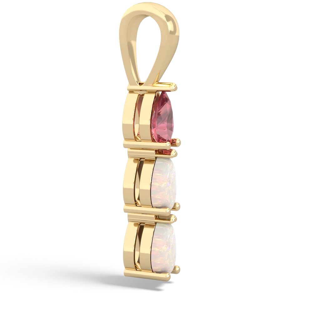 Pink Tourmaline Dew Drops 14K Yellow Gold pendant P2251