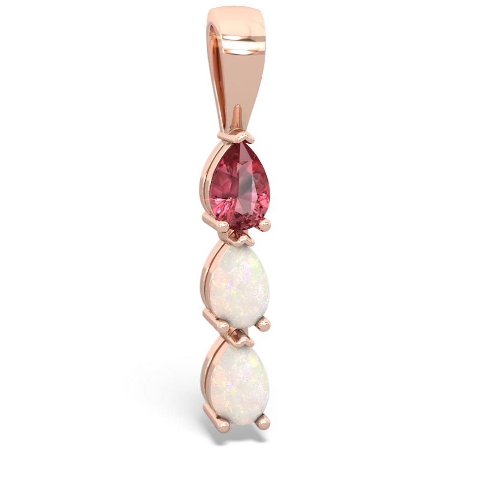 Pink Tourmaline Dew Drops 14K Rose Gold pendant P2251