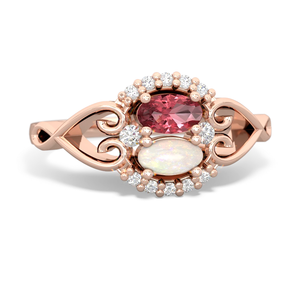 Pink Tourmaline Love Nest 14K Rose Gold ring R5860