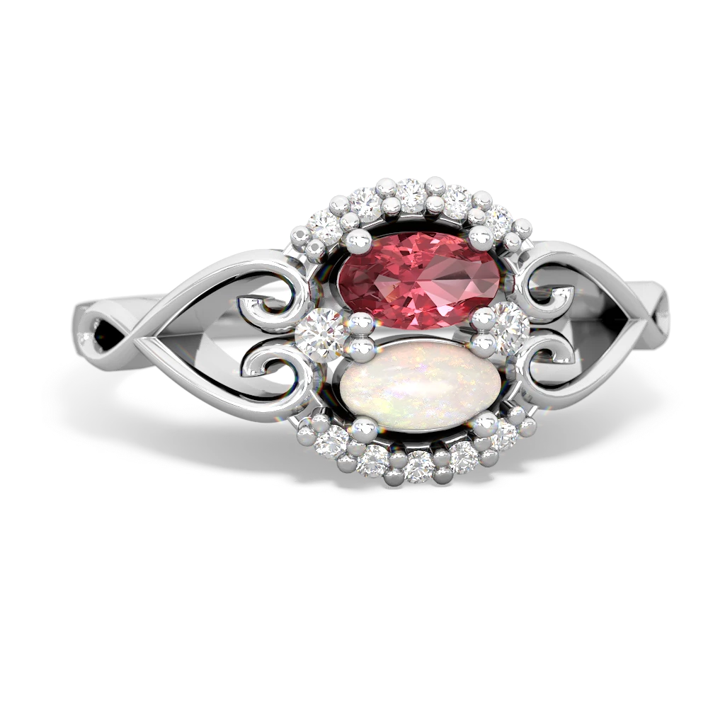 Pink Tourmaline Love Nest 14K White Gold ring R5860