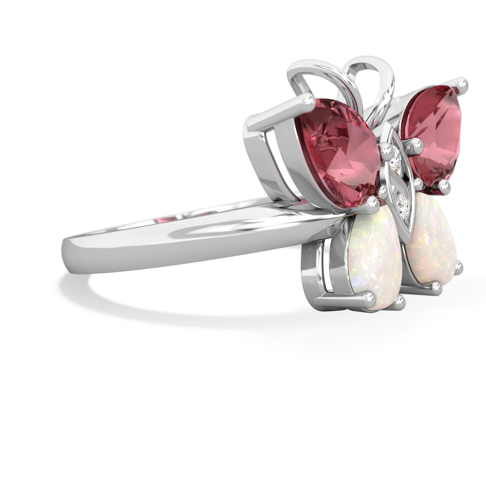 Pink Tourmaline Butterfly 14K White Gold ring R2215