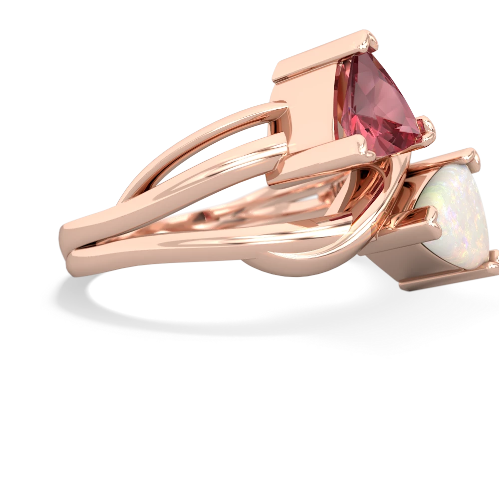 Pink Tourmaline Split Band Swirl 14K Rose Gold ring R2341