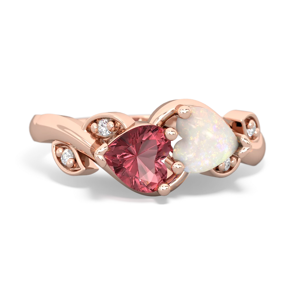 Pink Tourmaline Floral Elegance 14K Rose Gold ring R5790