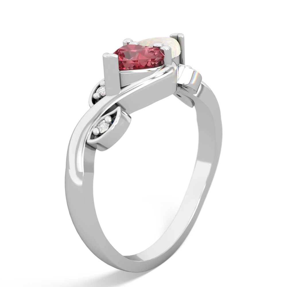 Pink Tourmaline Floral Elegance 14K White Gold ring R5790