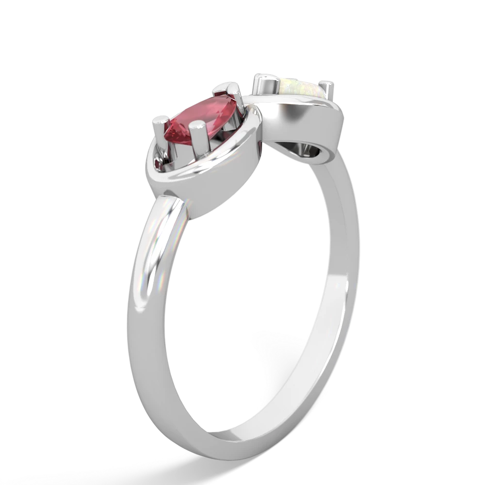 Pink Tourmaline Infinity 14K White Gold ring R5050