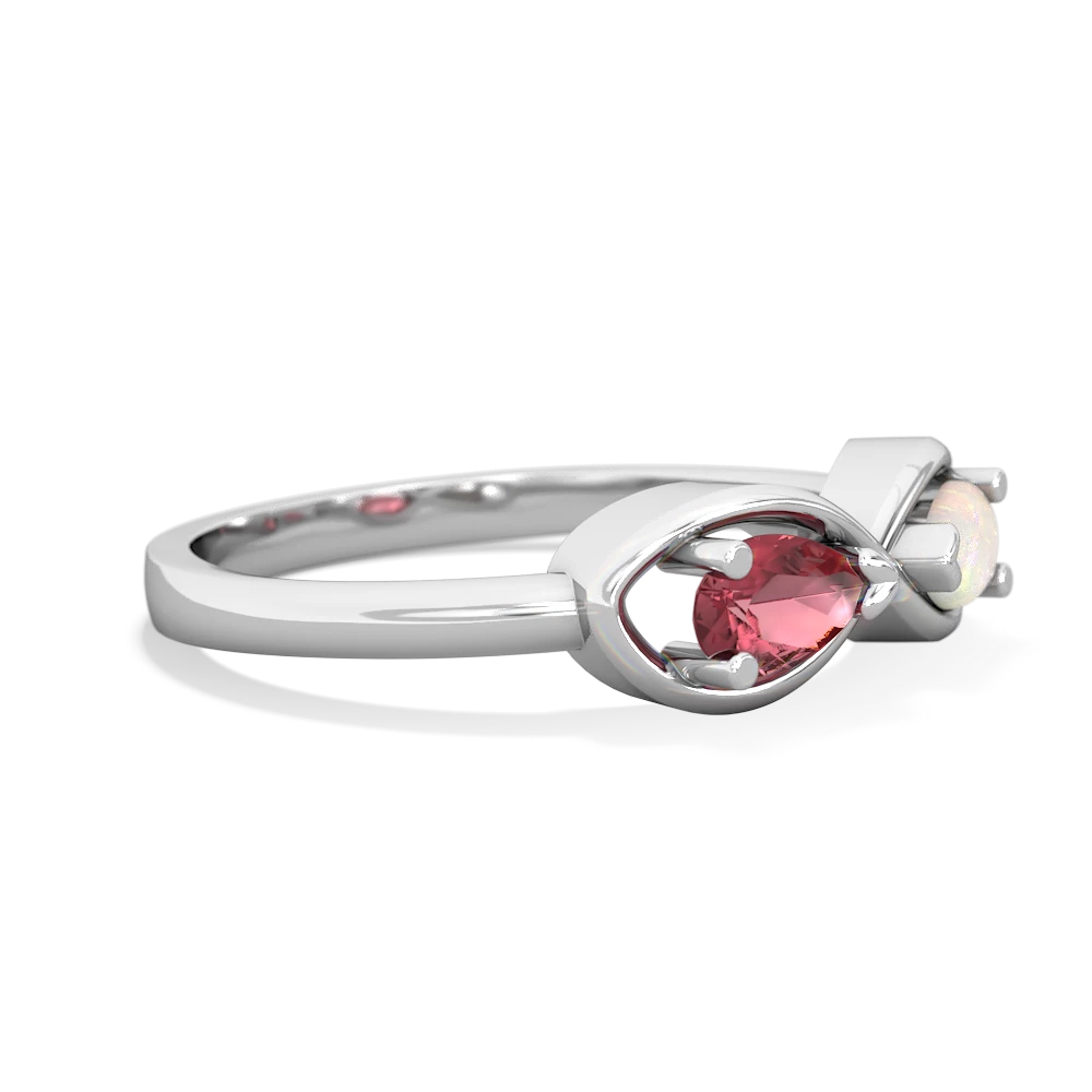 Pink Tourmaline Infinity 14K White Gold ring R5050