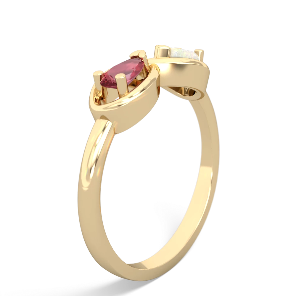 Pink Tourmaline Infinity 14K Yellow Gold ring R5050